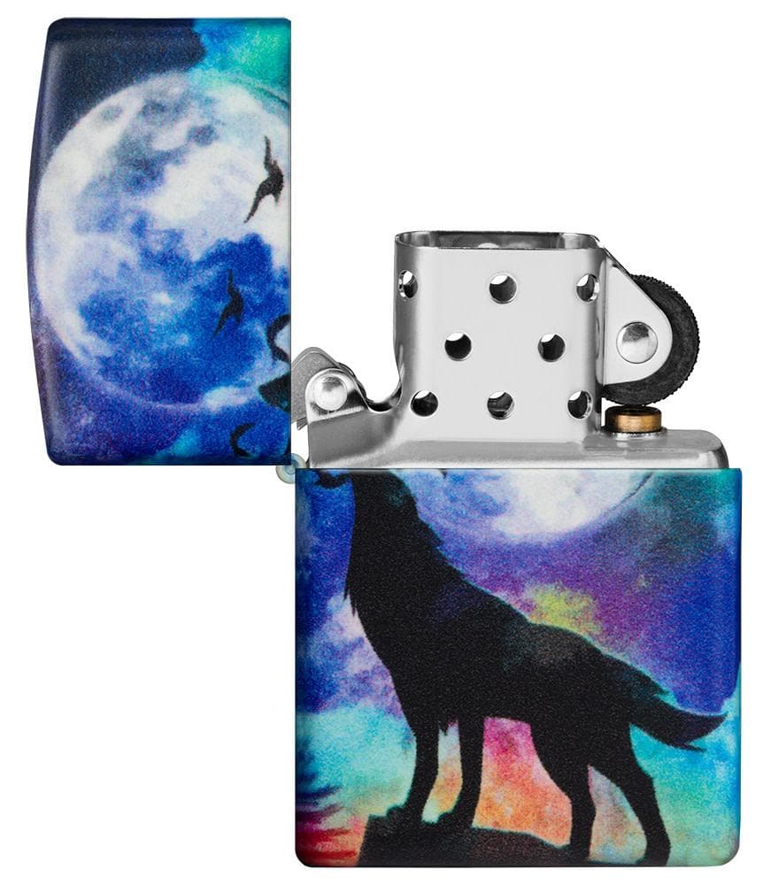 Zippo 49683 49352 Wolf Howling Design 540 Color Windproof Lighter - OUTBACK