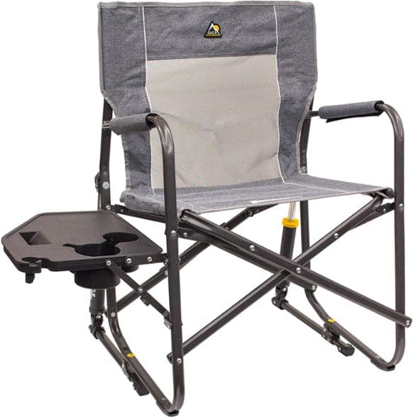 GCI Outdoor Freestyle Rocker Chair with Side Table, Heathered Pewter