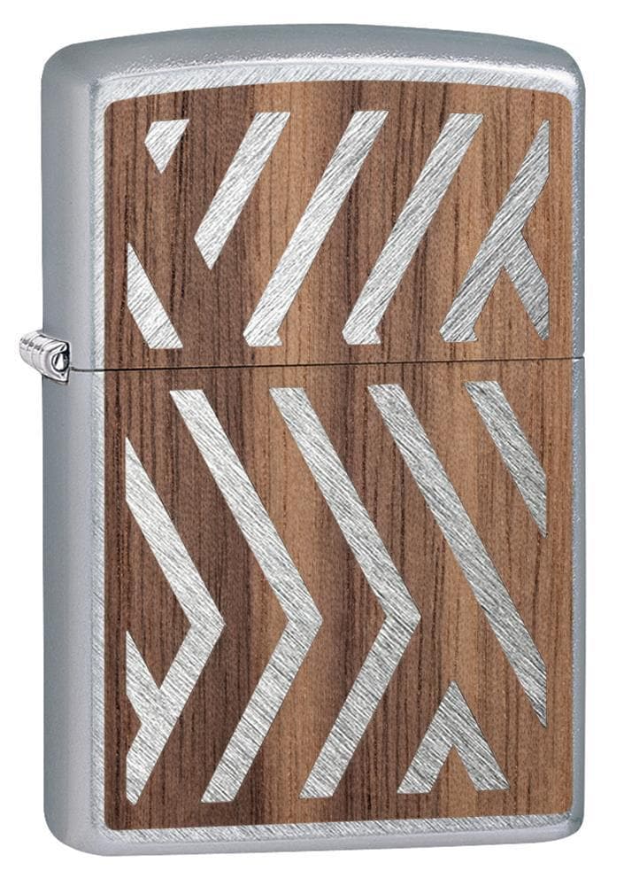 Zippo 29902 24648 Woodchuck USA Herringbone Sweep Windproof Lighter, Classic Model, Silver - OUTBACK