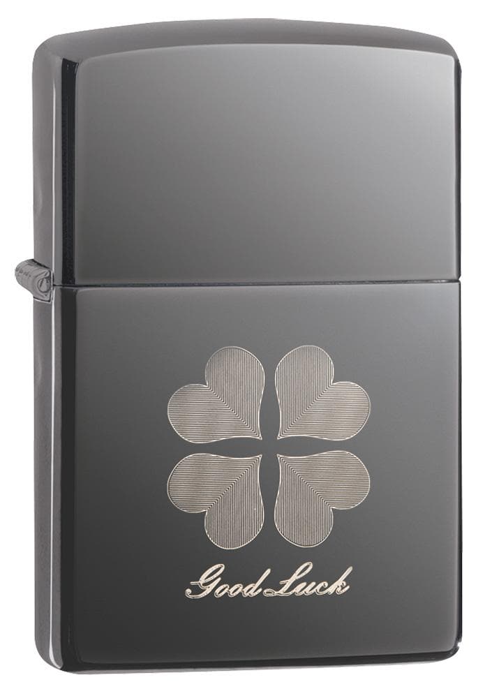 Zippo 49120 150 Good Luck Design Black Ice Windproof Lighter, Classic Model, Black - OUTBACK