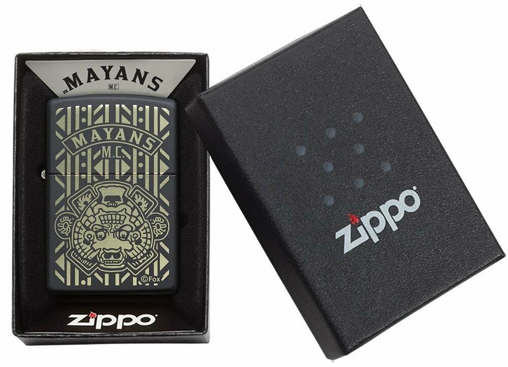 Zippo 49087 Mayans M C Pattern Black Matte Windproof Lighter, Classic Model, Black - OUTBACK