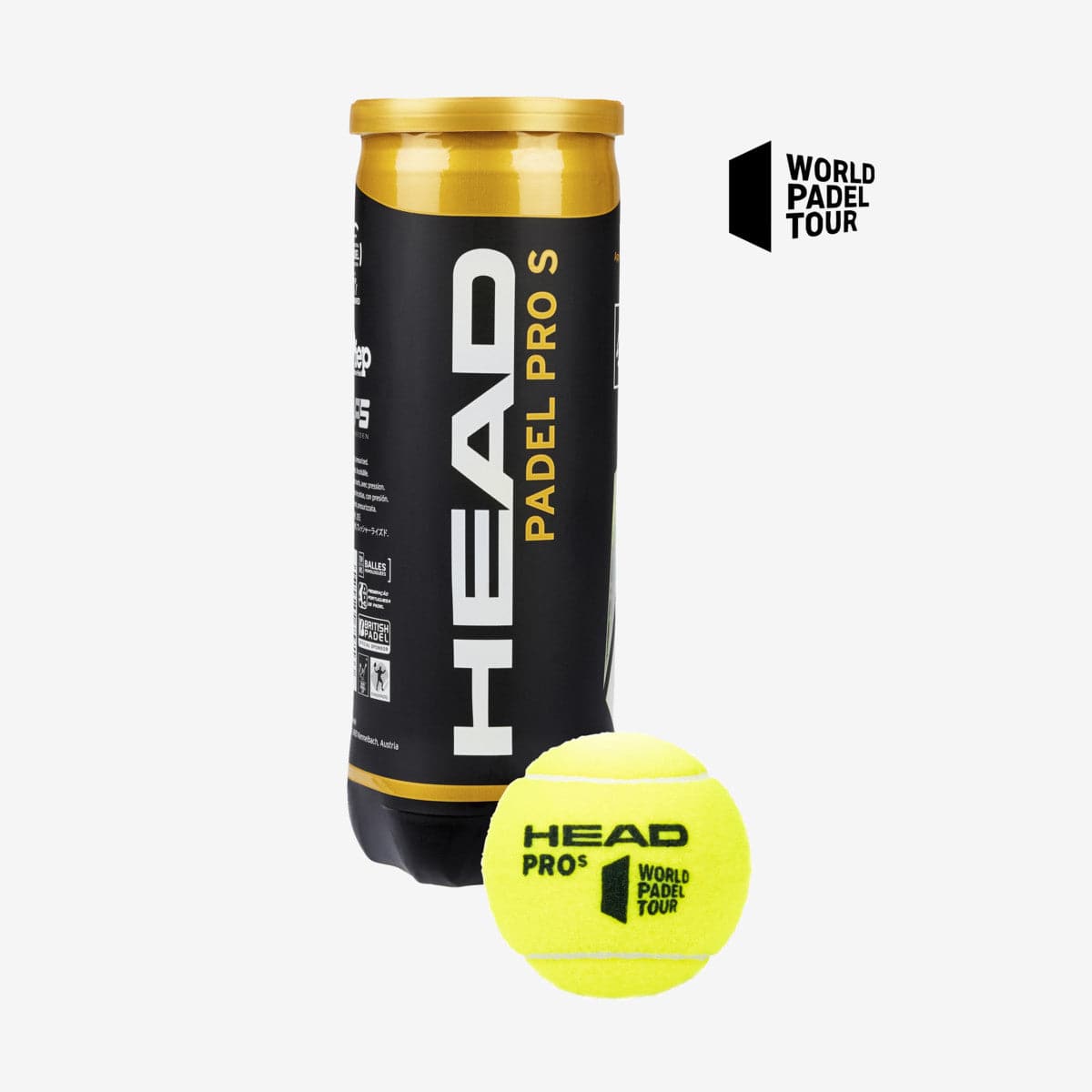 3B HEAD Padel Pro S, Can of 3 Padel Balls - Athletix.ae