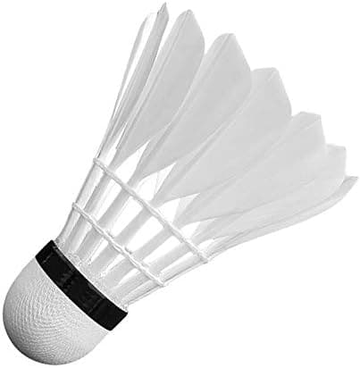 Joerex, White Shuttlecocks, 6 Pcs Duck Feather Badminton Balls - Athletix.ae