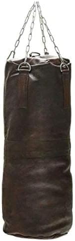 Ta Sport, Vintage Leather Boxing Gym Punch Bag, Brown - Athletix.ae