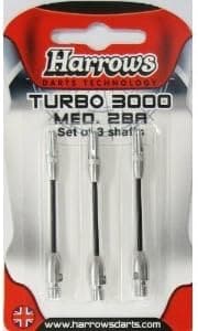 Harrows, Turbo 3000 Medium Darts Shafts, Black/White - Athletix.ae