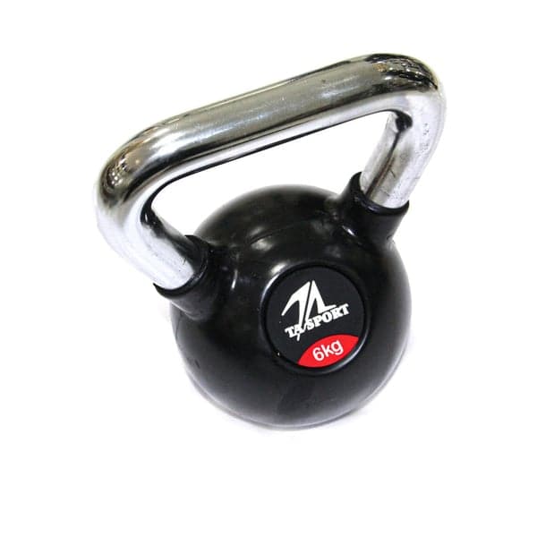 Ta Sport, Black Rubber Kettlebell With Chrome Hand, Gl1207Ata (4 Kg to 32 Kg, Sold as Piece) - Athletix.ae