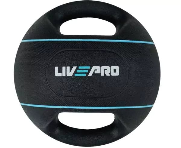 Liveup, Double Grip Medicine Ball, Lp8111-05, Black/Blue - Athletix.ae