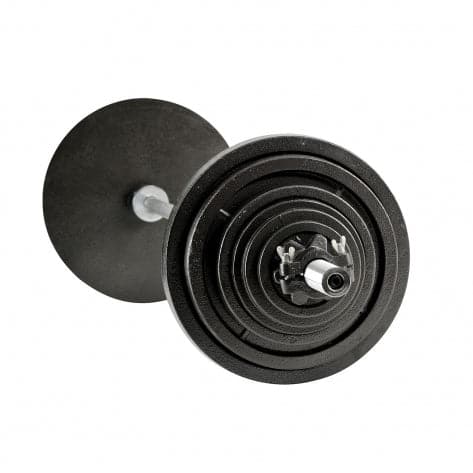 Combo York, 140Kg Black Cast Iron Olympic Weight Set, Black/Silver - Athletix.ae