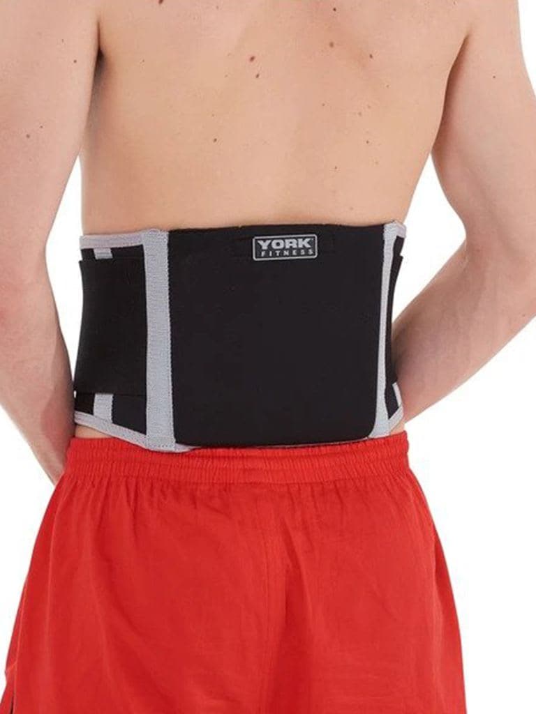 York, Fitness Adjustable Lumbar Support With Pad, 6635, Black - Athletix.ae