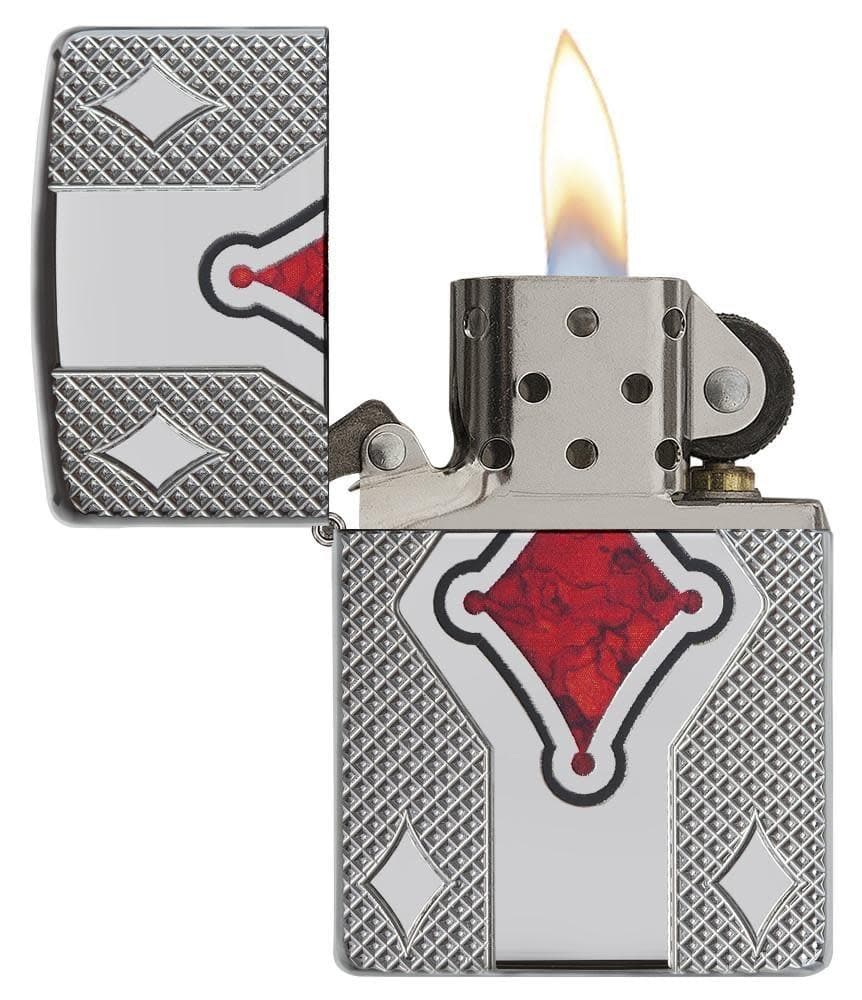 Zippo 29516 167 Geo Design Fusion Deep Carve Chrome Windproof Lighter, Classic Model, Silver - OUTBACK