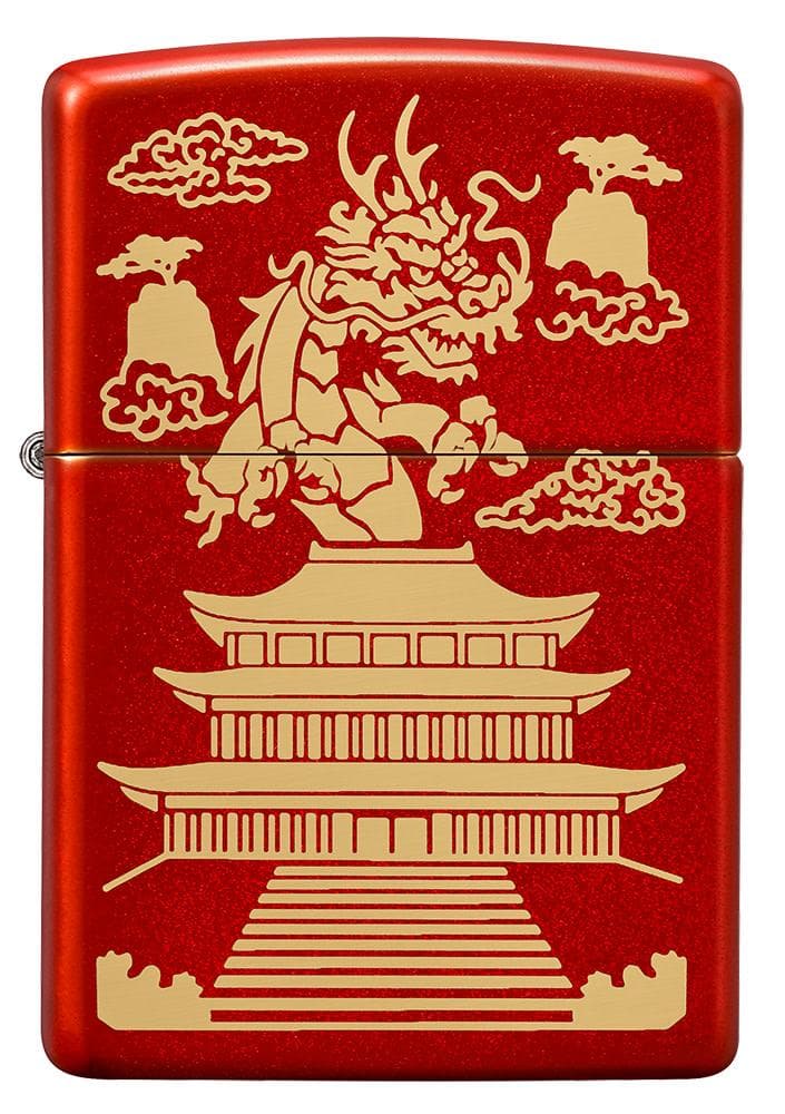 Zippo 49517 49475 Eastern Design Dragon Design Metallic Red Windproof Lighter - OUTBACK