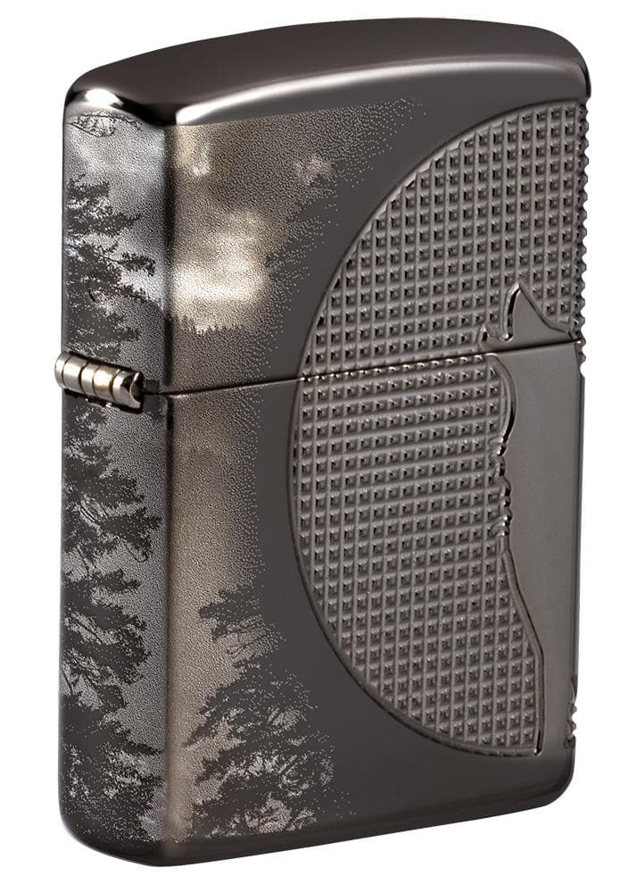 Zippo 49353 24095 Wolf Design Armor Black Ice Windproof Lighter - OUTBACK