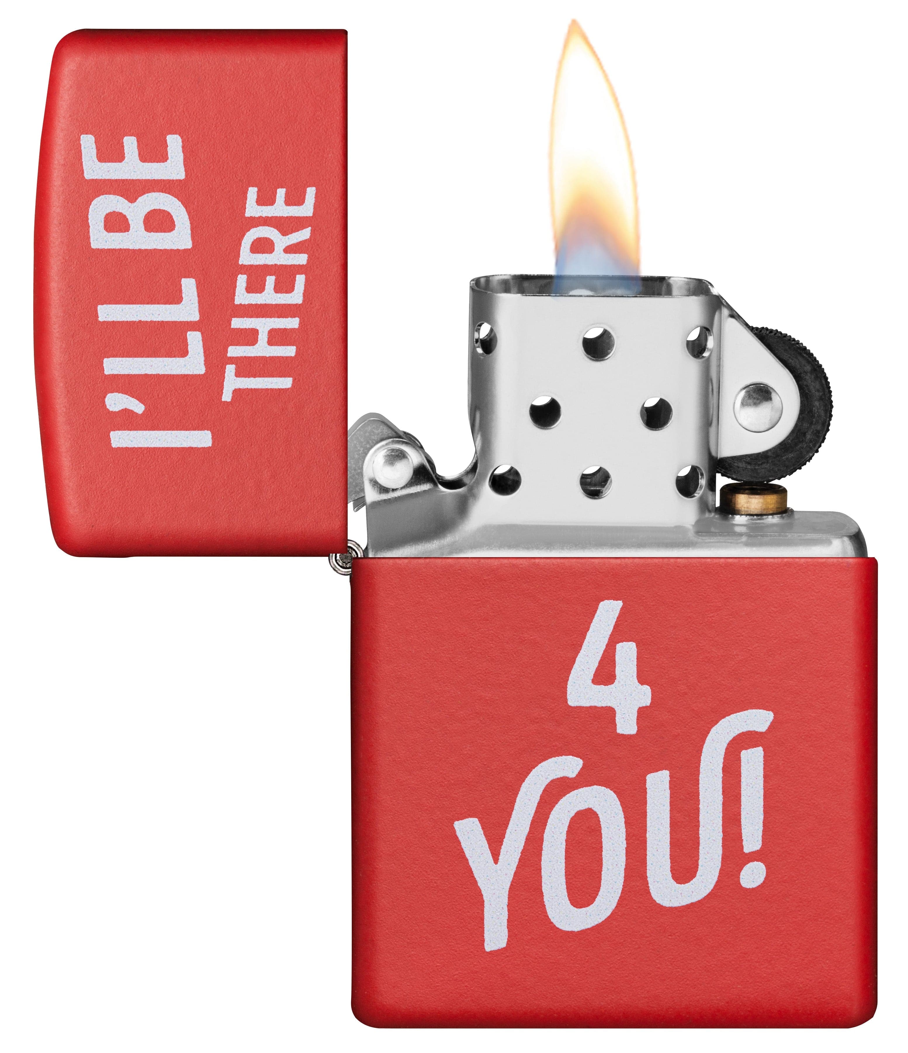 Zippo CI412232 233 I'll Be There for You Design Red Matte Windproof Lighter, Middle East Model, Red - OUTBACK