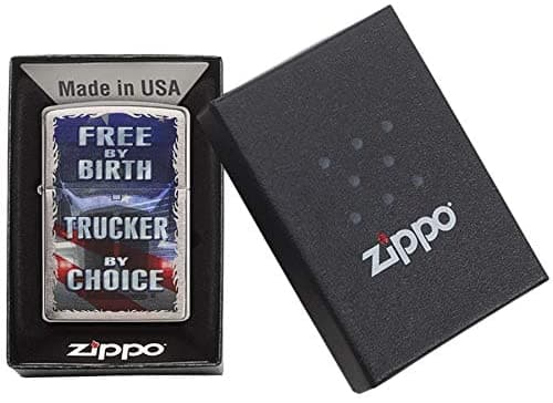 Zippo 29078 Free By Birth Brushed Chrome Windproof Lighter, Classic Model, Silver - OUTBACK