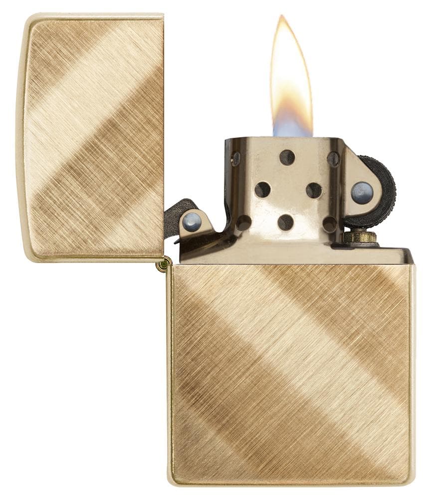 Zippo 29675 Classic Diagonal Weave Brass Windproof Lighter, Classic Model, Brown - OUTBACK