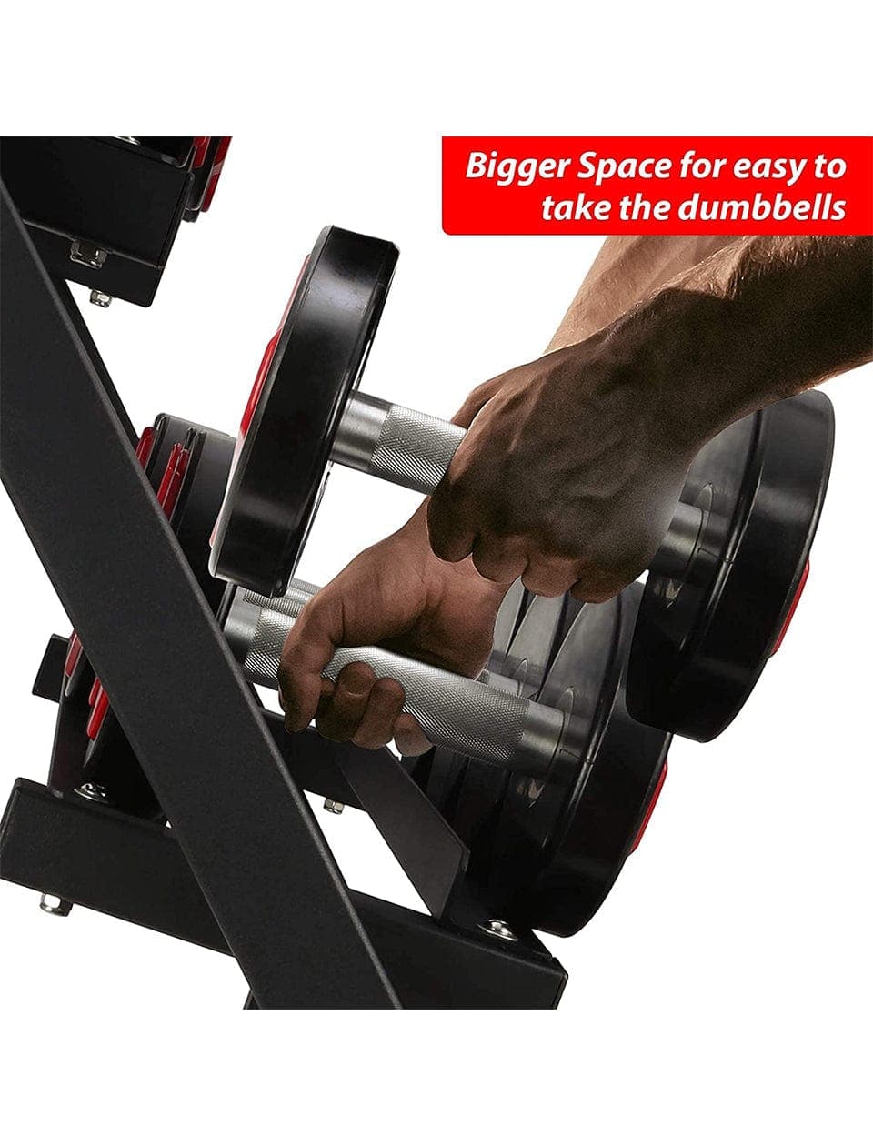 PRSAE Dumbbell Rack 1441 Fitness 3 Tier Dumbbell Rack for 8 Pairs