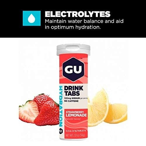 Sport In Life GU Energy Hydration Electrolyte Drink Tablets, Single Tube (Strawberry Lemonade)