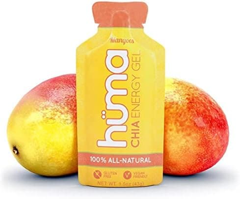 Huma Chia Energy Gel - Mangoes - 9 count x 43g - 21gr Carbs, 105mg Sodium, 100% All Natural, Vegan, Gluten Free, Caffeine Free, No Stomach Problems, Great Taste, Easy Digestion - Athletix.ae