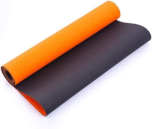 Liveup, Tpe Yoga Mat 173*61*0.4Cm, Ls3237, Orange+Grey - Athletix.ae