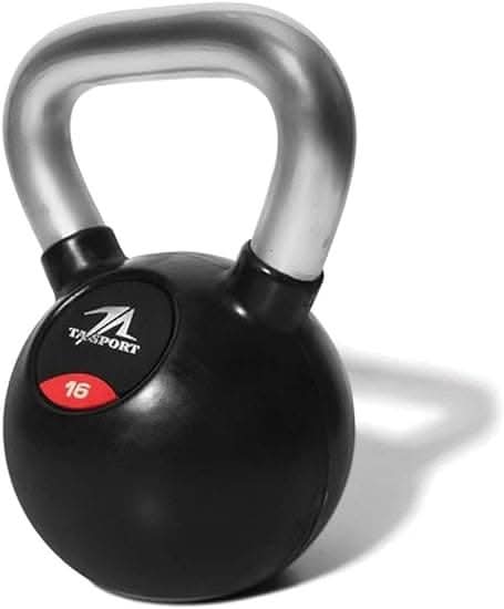 Ta Sport, Black Rubber Kettlebell With Chrome Hand, Gl1207Ata (4 Kg to 32 Kg, Sold as Piece)