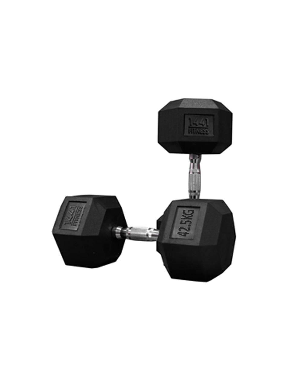 PRSAE Dumbbells 42.5 1441 Fitness Rubber Hex Dumbbells in Kilogram | Sold In Pairs (2 pcs) | Tough & Durable | Chrome Plated Economical Handle