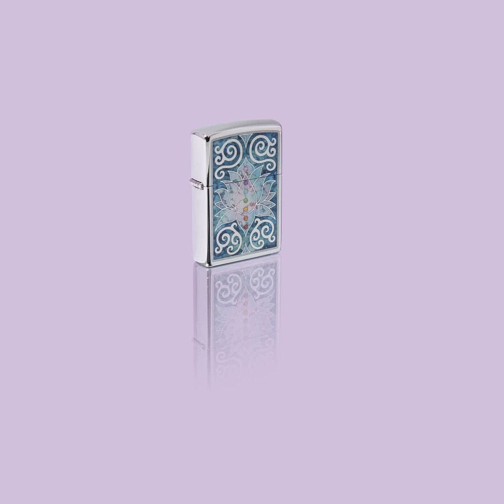 Zippo 48592 250 Fusion Lotus Flower Design High Polish Chrome Windproof Lighter - OUTBACK