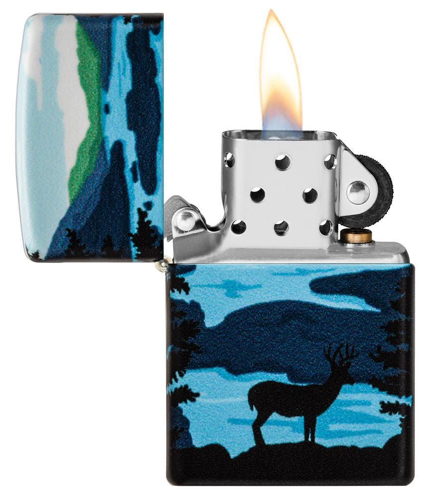 Zippo 49483 49352 Deer Landscape Design 540 Color Windproof Lighter, Classic Model, Multi-colour - OUTBACK