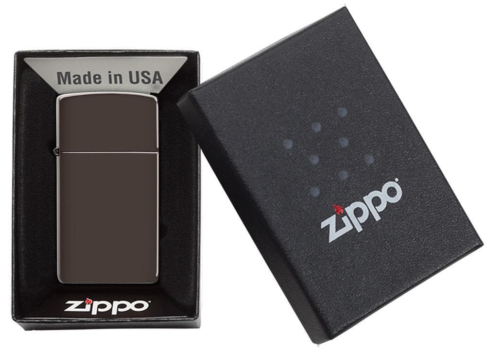 Zippo 49266 Slim Brown Windproof Lighter, Slim Model, Brown - OUTBACK