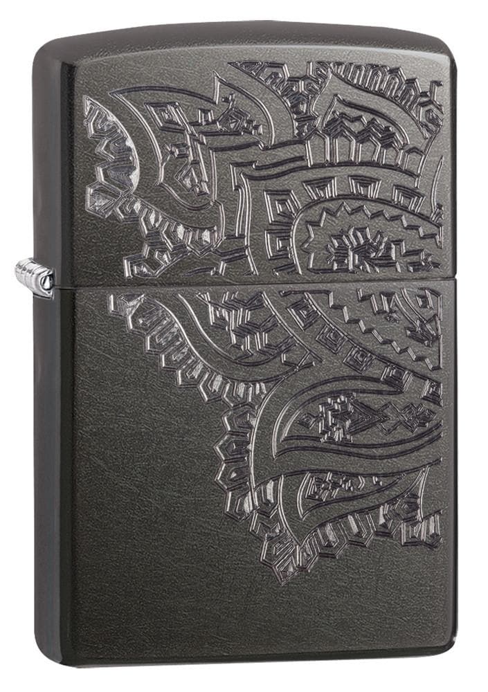 Zippo 29431 Iced Paisley Grey Dusk Windproof Lighter, Classic Model, Grey - OUTBACK