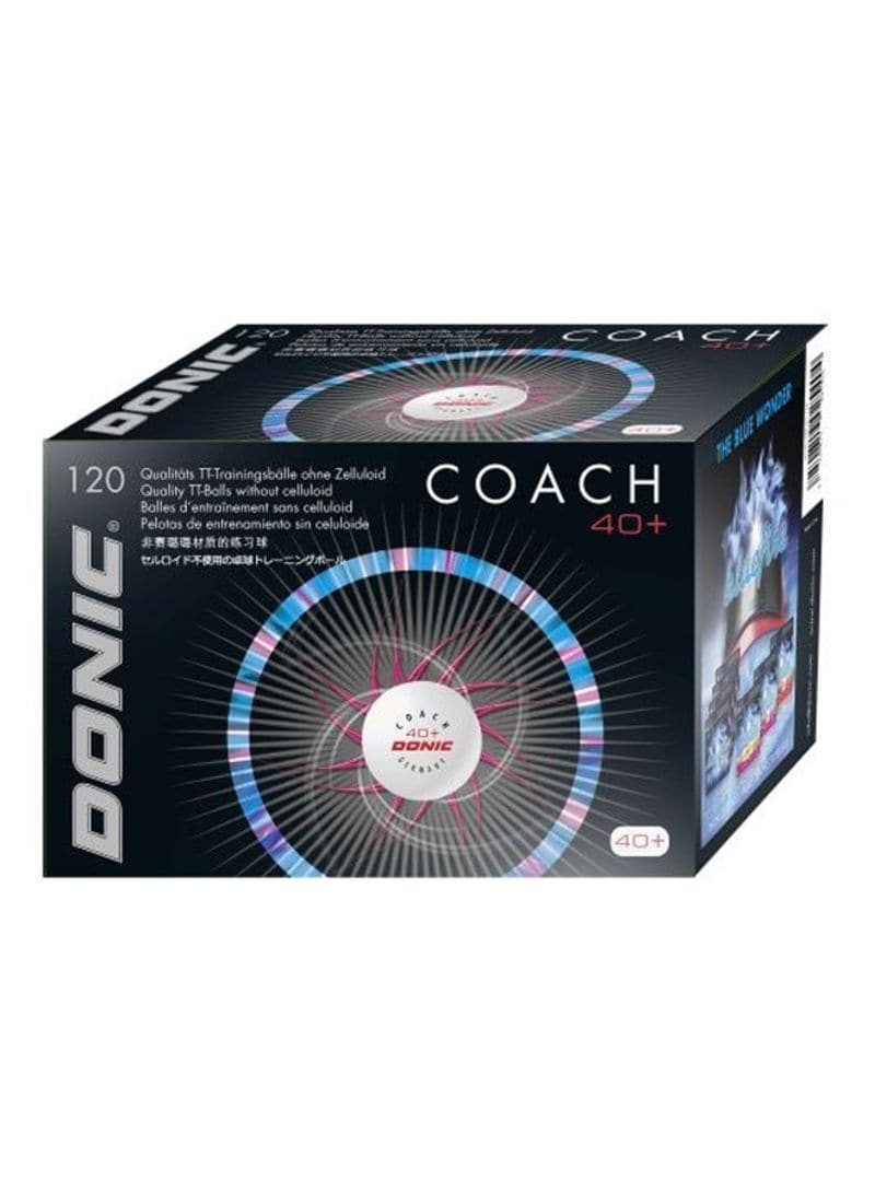 Donic Coach Table Tennis Ball 120 Pcs/Box White - Athletix.ae