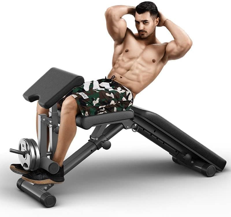 MFS Adjustable Multi Workout Bench 7 Position With Leg Extension, Weight Capacity of 375 pounds. - Athletix.ae