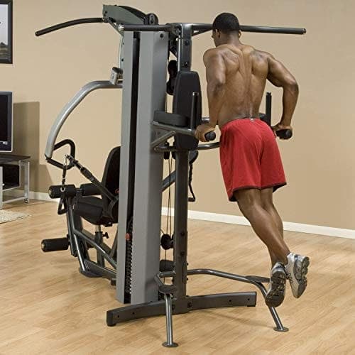 Body Solid FKR Fusion Vertical Knee-Raise Attachment, White/Black - Athletix.ae