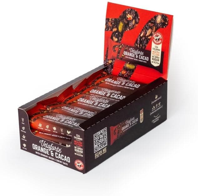 Veloforte Orange & Cacao Wellness bar 35g (Pack of 9) - Athletix.ae