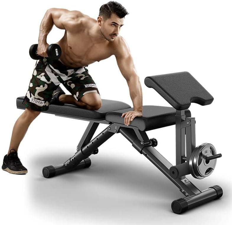 MFS Adjustable Multi Workout Bench 7 Position With Leg Extension, Weight Capacity of 375 pounds. - Athletix.ae