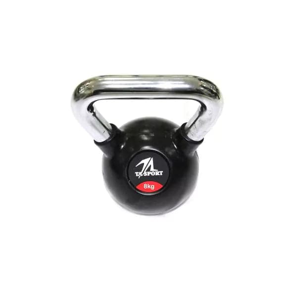 Ta Sport, Black Rubber Kettlebell With Chrome Hand, Gl1207Ata (4 Kg to 32 Kg, Sold as Piece) - Athletix.ae