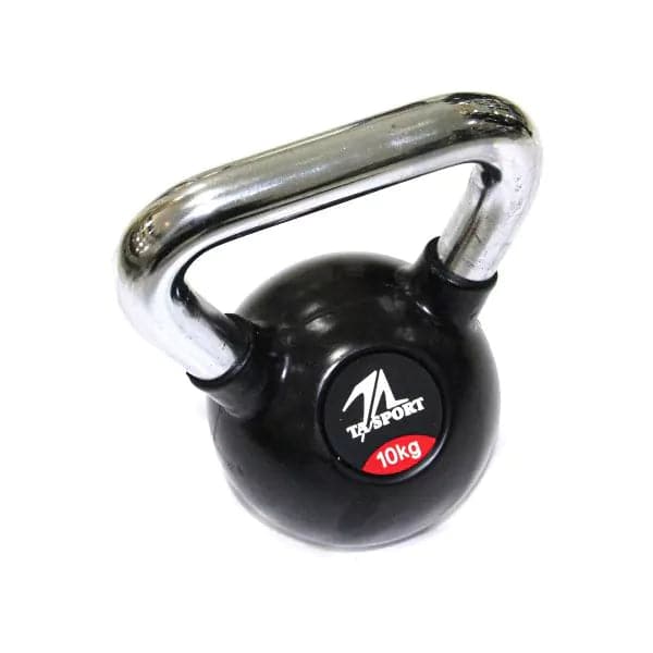 Ta Sport, Black Rubber Kettlebell With Chrome Hand, Gl1207Ata (4 Kg to 32 Kg, Sold as Piece) - Athletix.ae