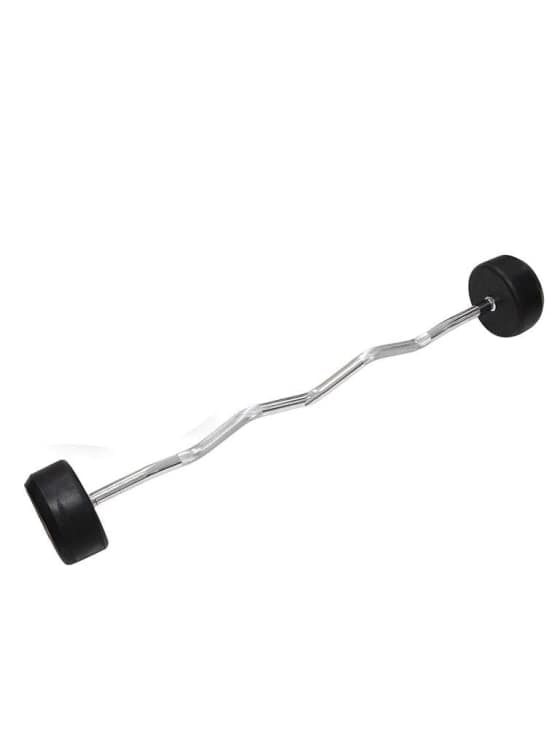 Ta Sport, Rubber Coated Curl Barbell, LS2033, Red - Athletix.ae