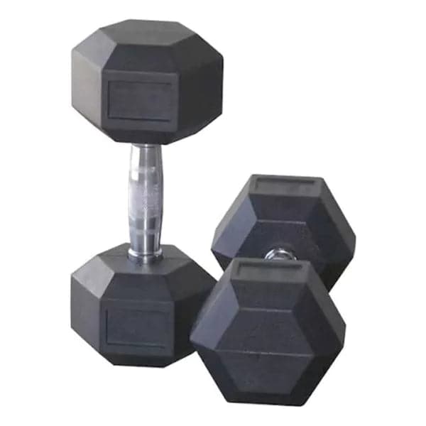 Ta Sport, Hex Rubber Dumbbell Gl1101 47.5Kg, Black - Athletix.ae