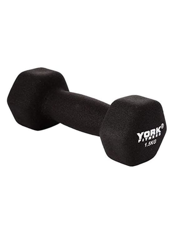 York, Fitness Neo Hex Dumbbell, Black - Athletix.ae