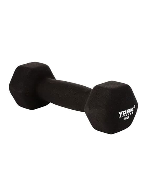 York, Fitness Neo Hex Dumbbell, Black - Athletix.ae