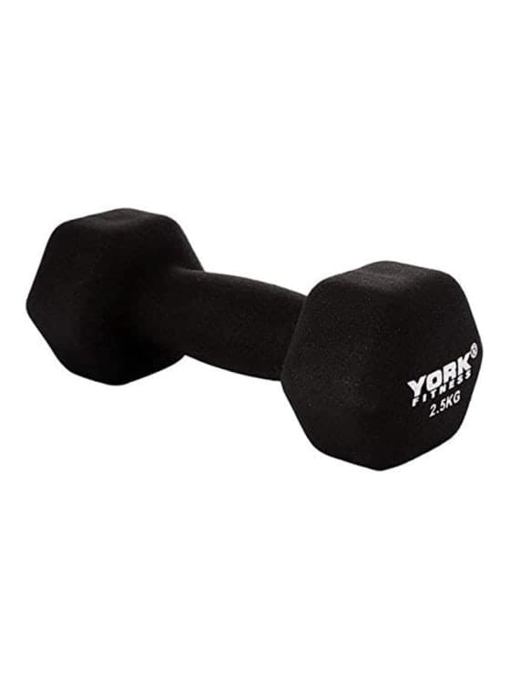 York, Fitness Neo Hex Dumbbell, Black - Athletix.ae