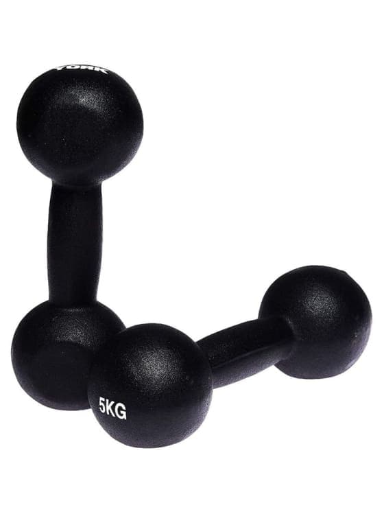 York, Fitness Neoprene Dumbbell, Black - Athletix.ae