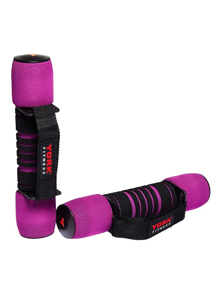 York, Fitness Soft Grips 2 X 0.5 Kg, 60246 Purple/Black - Athletix.ae