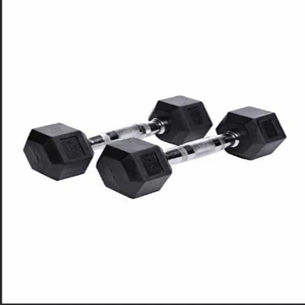 Ta Sports, Hex Rubber Dumbbell 2.5Kg To30 Kg, D2200, Multicolor - Athletix.ae