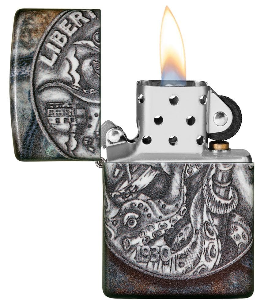 Zippo 49434 49352 Pirate Coin Design 540 Color Windproof Lighter, Classic Model, Multi-colour - OUTBACK