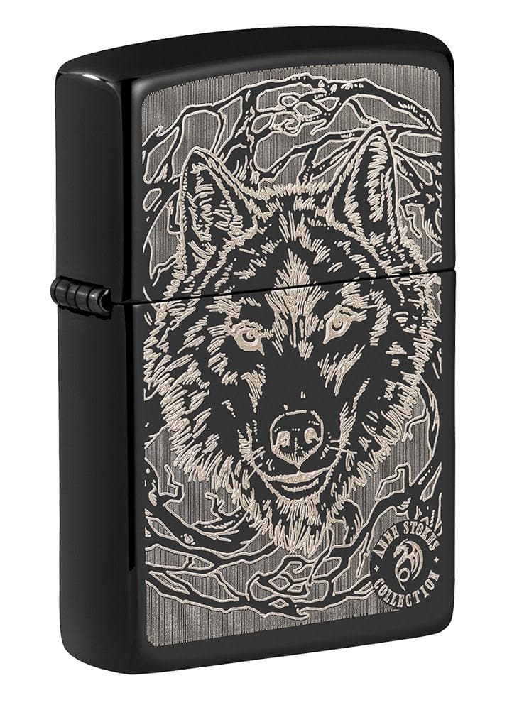 Zippo 49443 24756 Anne Stokes Wolf High Polish Black Windproof Lighter, Anne Stokes Model, Black - OUTBACK