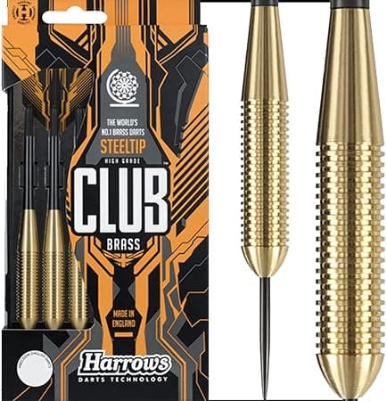 Harrows, Club Brass Darts 22Grams, B101/Ed107, Gold - Athletix.ae