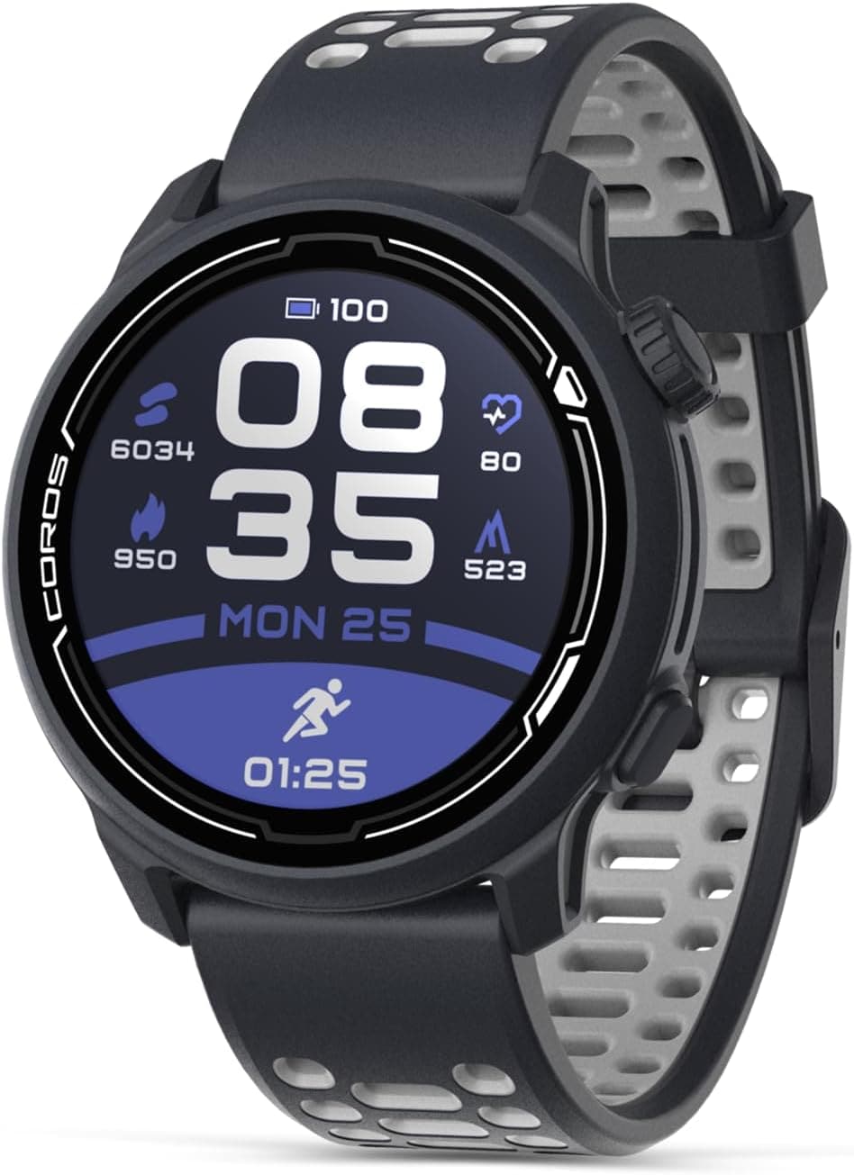 COROS PACE 2 Premium GPS Sport Watch with Silicone Band, Heart Rate Monitor, 30h Full GPS Battery, Barometer, ANT+ & BLE Connections, Strava, Stryd & Training Peaks (Navy - Silicone Band) - Athletix.ae