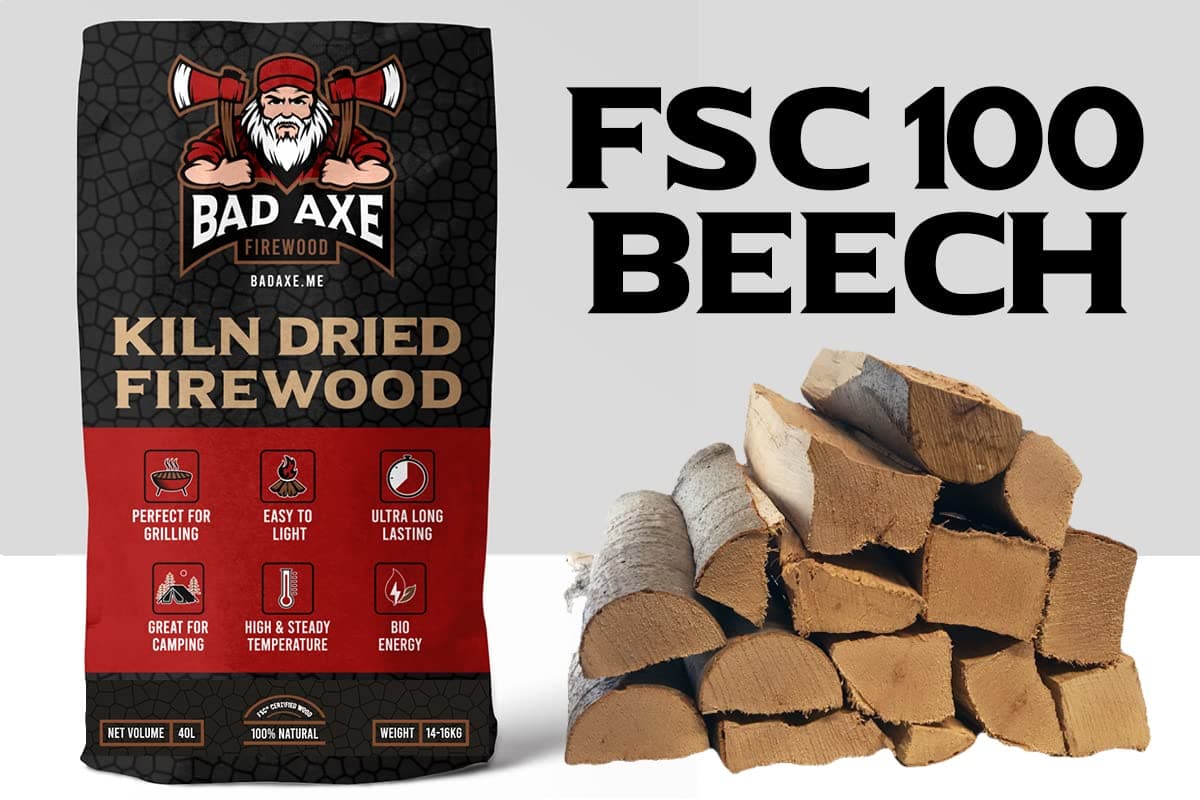 Shop for Bad Axe Firewood - Beech 40L Bag Approx 15kg on outback.ae