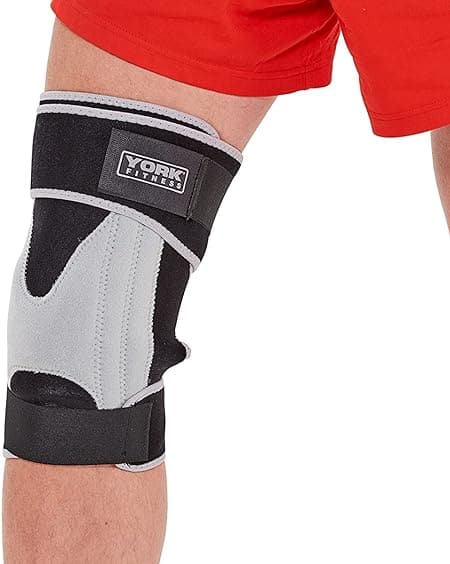 York, Fitness Stabilised Knee Support, Black - Athletix.ae